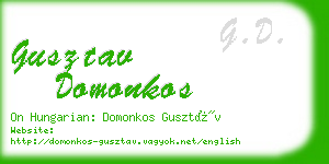 gusztav domonkos business card